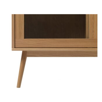 Vitrína v dekore duba s posuvnými dverami v prírodnej farbe 110x160 cm Barrali – Unique Furniture – Obrázok 7