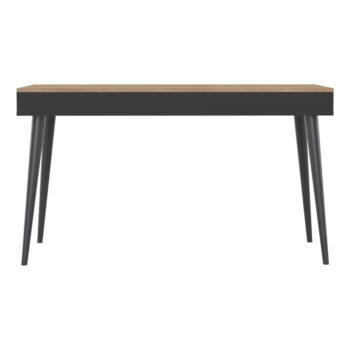 Čierny pracovný stôl s doskou v dekore duba 134x59 cm - TemaHome - Image 5