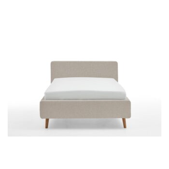 Béžová čalúnená dvojlôžková posteľ s úložným priestorom s roštom 140x200 cm Mattis - Meise Möbel – Obrázok 2