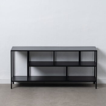 Čierny oceľový TV stolík 120x55 cm – Ixia – Obrázok 3