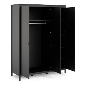 Čierna šatníková skriňa 150x199 cm Madrid – Tvilum - Image 8