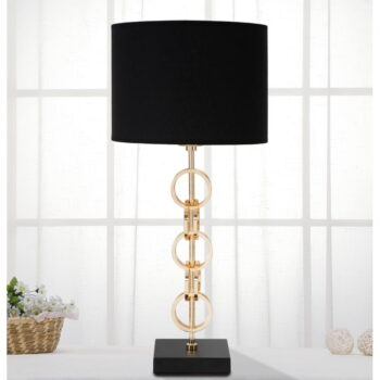 Stolová lampa v čierno-zlatej farbe Mauro Ferretti Glam Rings, výška 54,5 cm – Obrázok 4