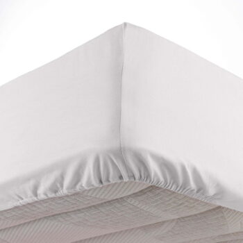 Biela napínacia plachta z mikrovlákna 140x190 cm Oscar – douceur d'intérieur - Image 2