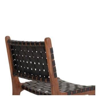 Čierno–hnedé jedálenské stoličky z teakového dreva v súprave 2 ks Perugia – House Nordic – Obrázok 5