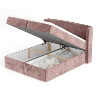 Ružová boxspring posteľ s úložným priestorom 160x200 cm Passion – Maison de Rêve - Image 9