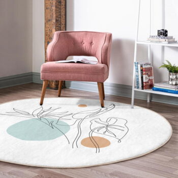 Biely prateľný okrúhly koberec vhodný pre robotické vysávače ø 120 cm Comfort – Mila Home - Image 5