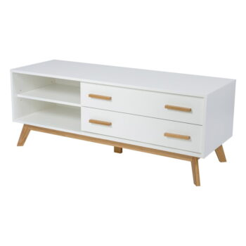 Biely TV stolík 130x50 cm Kensal – Woodman – Obrázok 2
