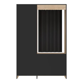 Čierna šatníková skriňa v dekore duba 122x182 cm Jungo - TemaHome - Image 3