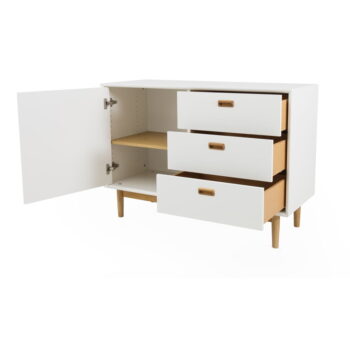 Biela nízka komoda 114x80 cm Svea – Tenzo – Obrázok 4