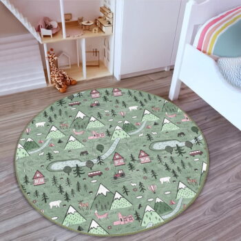 Zelený detský koberec ø 100 cm Comfort – Mila Home - Image 4