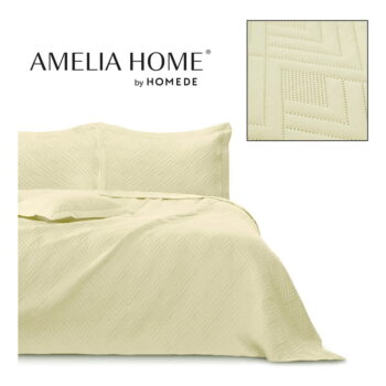 Béžový prešívaný pléd z mikrovlákna 170x210 cm Ophelia – AmeliaHome – Obrázok 6