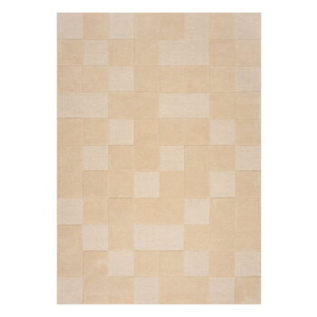 Béžový vlnený koberec 230x160 cm Checkerboard - Flair Rugs – Obrázok 6