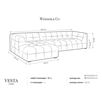 Sivá zamatová rohová pohovka Windsor & Co Sofas Vesta, levý roh - Image 6