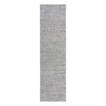 Svetlomodrý ručne tkaný behúň s prímesou vlny 60x230 cm Minerals – Flair Rugs - Image 6