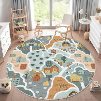 Prateľný detský hrací koberec ø80 cm Farmer's Life – Mila Home - Image 9