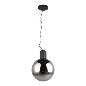 Čierne LED závesné svietidlo so skleneným tienidlom ø 50 cm Cipallone – CINQUE - Image 2