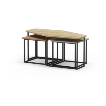 Konferenčné stolíky v súprave 3 ks 60x111,5 cm Zoya – Marckeric - Image 4