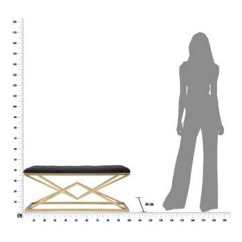 Lavica v čierno-zlatej farbe Mauro Ferretti Piramid, 100 × 40 cm - Image 2