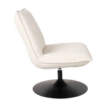 Biele kreslo z textílie bouclé Jax – White Label – Obrázok 6