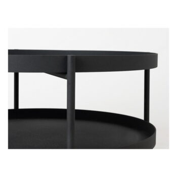 Čierny konferenčný stolík CustomForm Hanna, ⌀ 60 cm – Obrázok 5