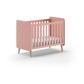 Ružová postieľka z borovicového dreva 60x120 cm BILLY – Vipack - Image 2