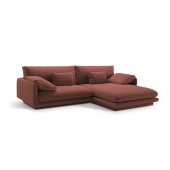 Ružová rohová pohovka z textílie bouclé (pravý roh) Torino – Micadoni Home - Image 3