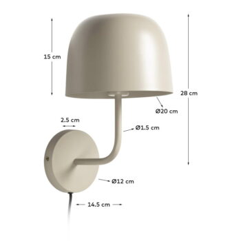 Béžová nástenná lampa Kave Home Alish - Image 2