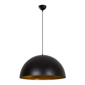 Čierne závesné svietidlo s kovovým tienidlom ø 60 cm Sivano – Opviq lights