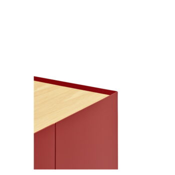 Červená nízka komoda v dekore duba 165x78 cm Arista – Teulat – Obrázok 4