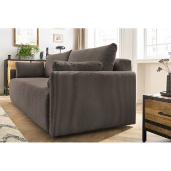 Hnedá menčestrová rozkladacia pohovka 211 cm Marcel – Bobochic Paris - Image 11