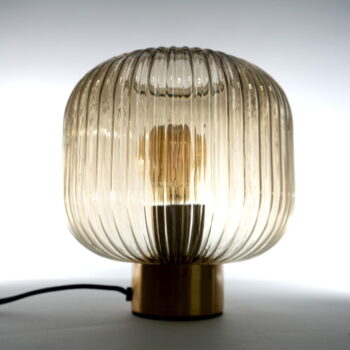 Hnedá stolová lampa SULION Garbo, výška 23,5 cm - Image 3