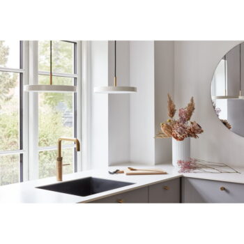 Krémovobiele LED závesné svietidlo so stmievačom s kovovým tienidlom ø 31 cm Asteria Plus Mini – UMAGE - Image 2