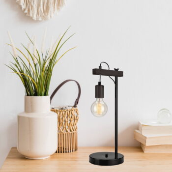 Čierna stolová lampa (výška  56 cm) Leon – LAMKUR - Image 2