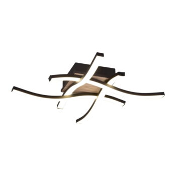 Čierno-hnedé LED stropné svietidlo 46x46 cm Route – Trio – Obrázok 2