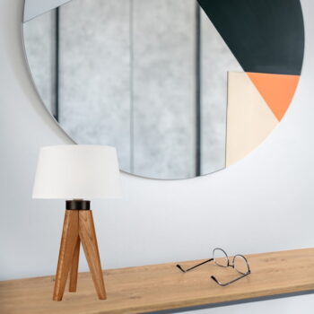 Hnedá stolová lampa s textilným tienidlom (výška  50 cm) Aida – LAMKUR - Image 2