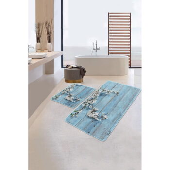 Modré kúpeľňové predložky v súprave 2 ks 60x100 cm – Mila Home - Image 2