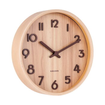 Svtlohnedé nástenné hodiny z lipového dreva Karlsson Pure Small, ø 22 cm – Obrázok 2
