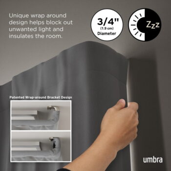 Oceľová roztiahnuteľná garniža 76 - 213 cm Twilight – Umbra - Image 10