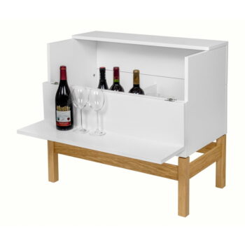 Biela/v prírodnej farbe vinotéka 75x70 cm Grande - Woodman - Image 5