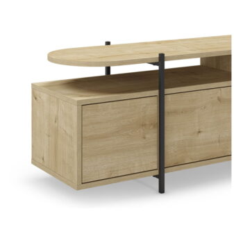 TV stolík v dekore duba v prírodnej farbe 160x48 cm Hinoa – Marckeric - Image 8