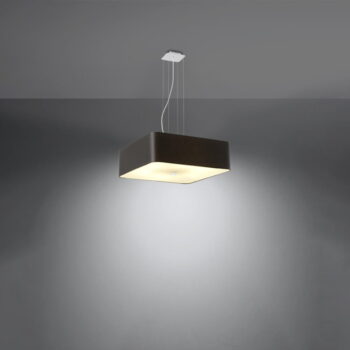 Čierne závesné svietidlo so skleneno-textilným tienidlom Kortez – Nice Lamps - Image 3