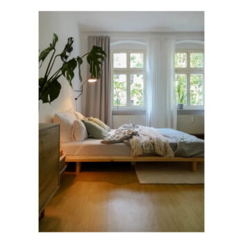 Dvojlôžková posteľ z borovicového dreva s roštom v prírodnej farbe 140x200 cm Japan – Karup Design – Obrázok 5
