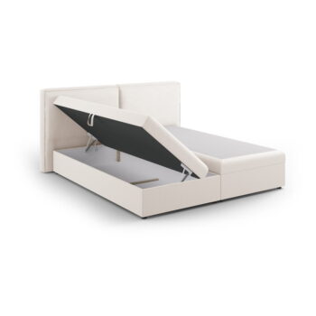 Krémová boxspring posteľ s úložným priestorom 140x200 cm Arendal – Cosmopolitan Design - Image 3
