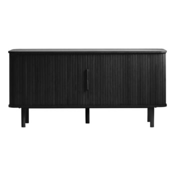 Čierna nízka komoda v dekore duba s posuvnými dverami 76x160 cm Cavo – Unique Furniture – Obrázok 2