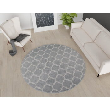 Svetlosivý umývateľný okrúhly koberec ø 80 cm – Vitaus - Image 2