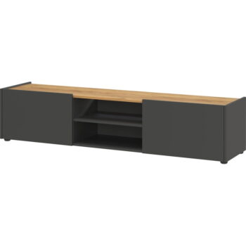 Antracitový TV stolík 164x35 cm Schlangen – Germania – Obrázok 3