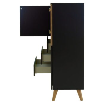 Vysoká komoda v dekore orecha v čierno-prírodnej farbe 120x133 cm Plain – Tenzo – Obrázok 7