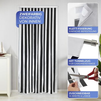 Termo záves do dverí v čierno-striebornej farbe 90x200 cm – Maximex - Image 5