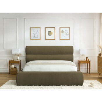 Tmavozelená čalúnená dvojlôžková posteľ s úložným priestorom s roštom 180x200 cm Jagna – Bobochic Paris – Obrázok 10