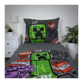 Bavlnené detské obliečky na jednolôžko 140x200 cm Minecraft Metro Art – Jerry Fabrics - Image 4